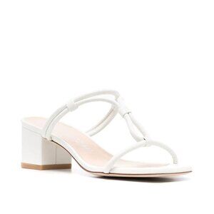 Stuart Weitzman 65mm Heeled Open-toe Mules White Womens Size 10.5